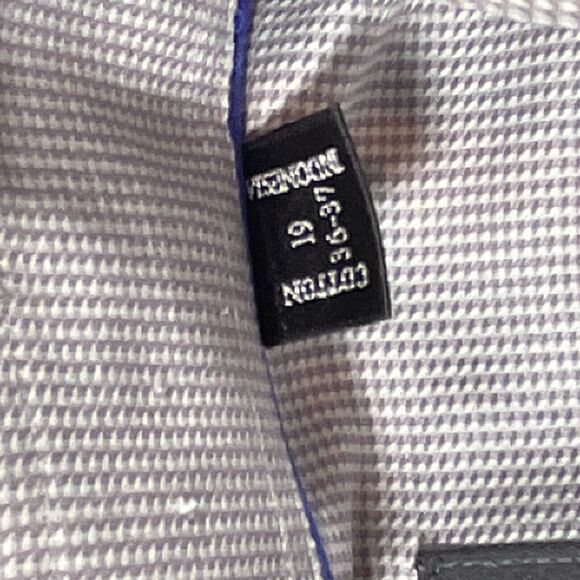 Proper Shirtings Dress Shirt Men's 19 / 35/37 Wrinkle Free 2 ply Cotton Beige - Picture 4 of 9